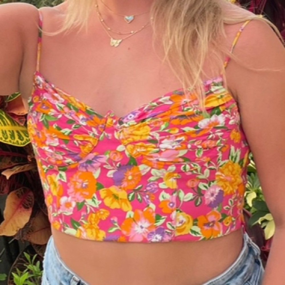 Zara floral cropped top